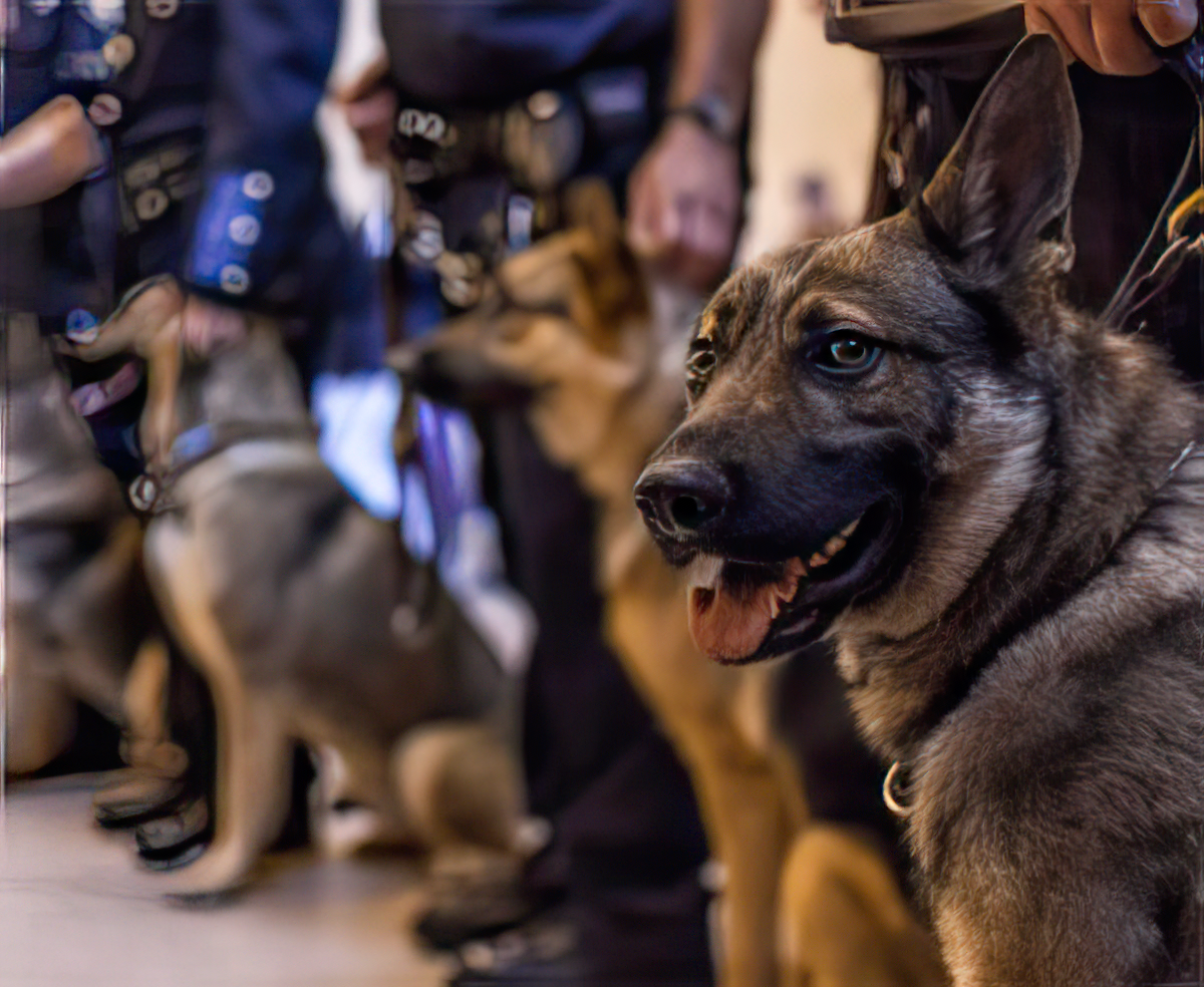 A group of police dogs